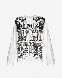 PCCVISION | Distressed Typography Long-Sleeve T-Shirt