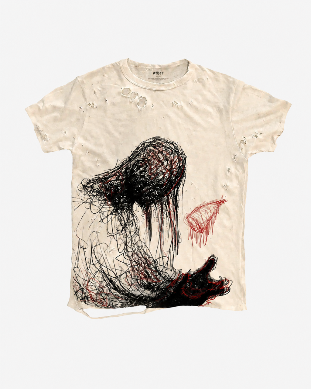 SHIBU | Distressed Abstract Figure Graphic T-Shirt