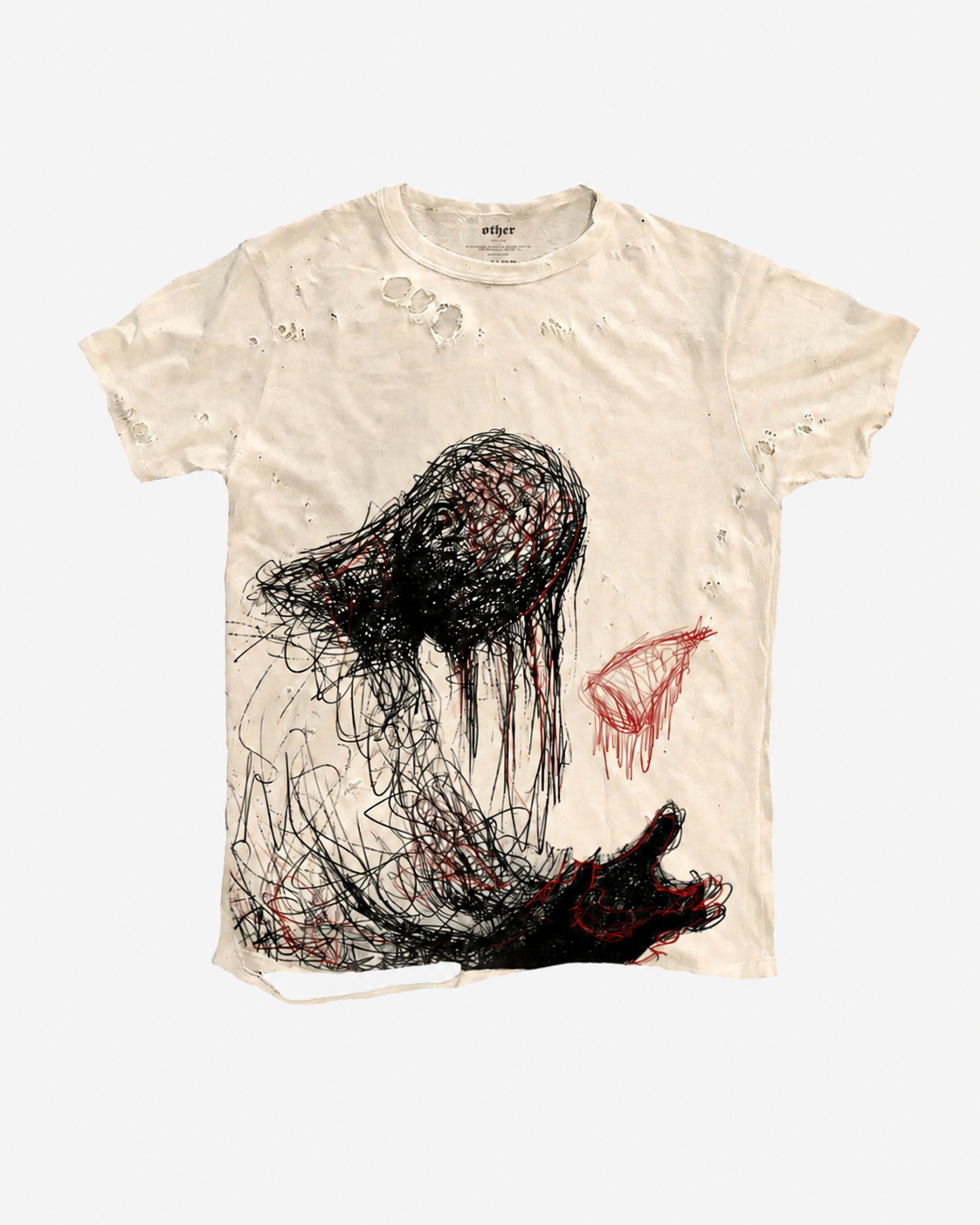 SHIBU | Distressed Abstract Figure Graphic T-Shirt