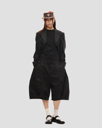 Coated Double-Pleat Wide Shorts worn on model, image 03