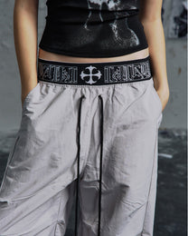 Double-Waist Parachute Pants worn on model, image 01