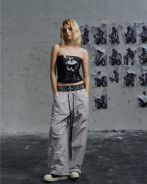 Double-Waist Parachute Pants worn on model, image 03