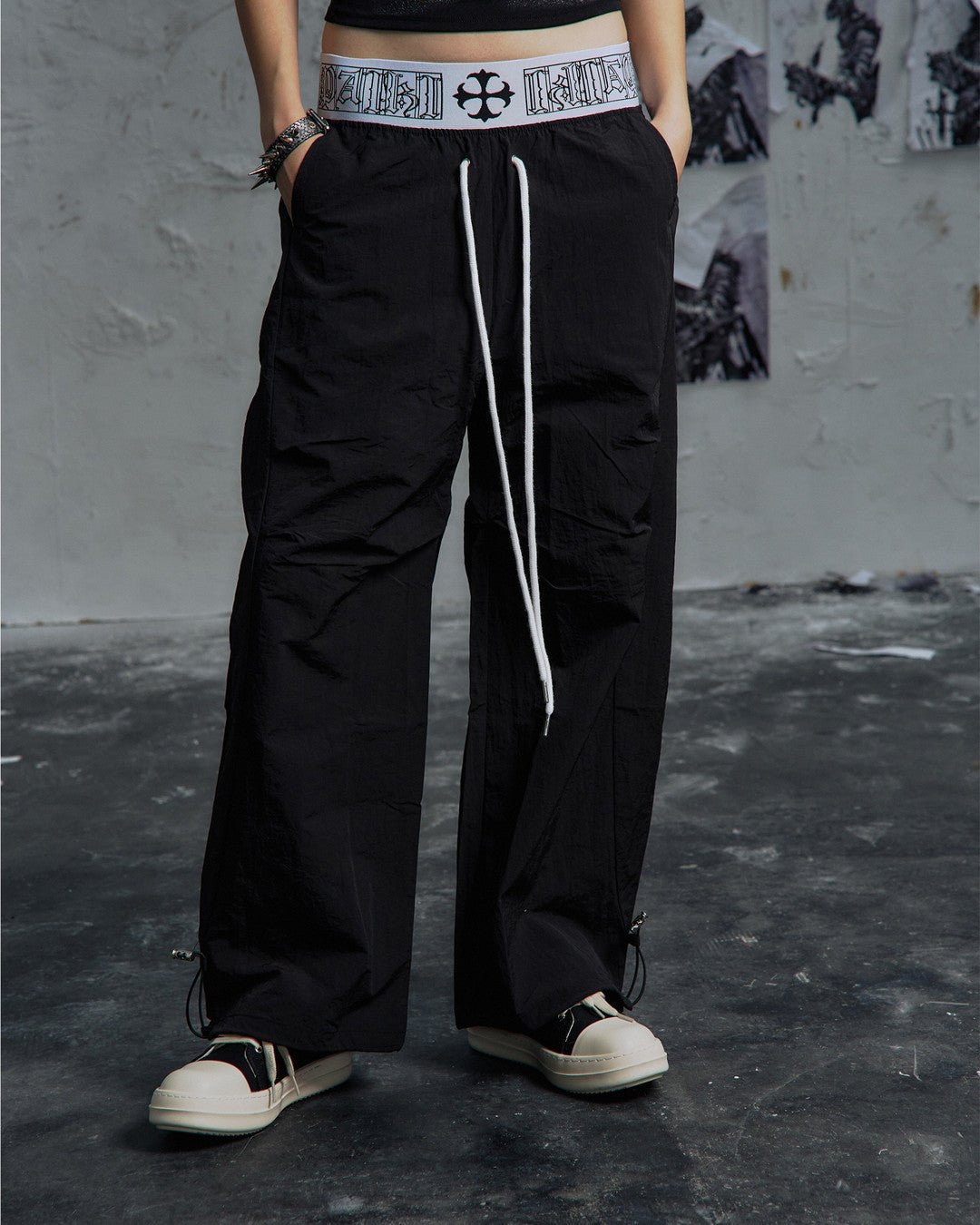 Double-Waist Parachute Pants worn on model, image 04