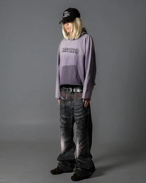 Trompe-l'Oeil Leopard Flared Jeans worn on model, image 03