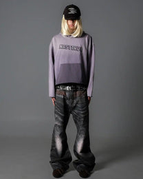 Trompe-l'Oeil Leopard Flared Jeans worn on model, image 05