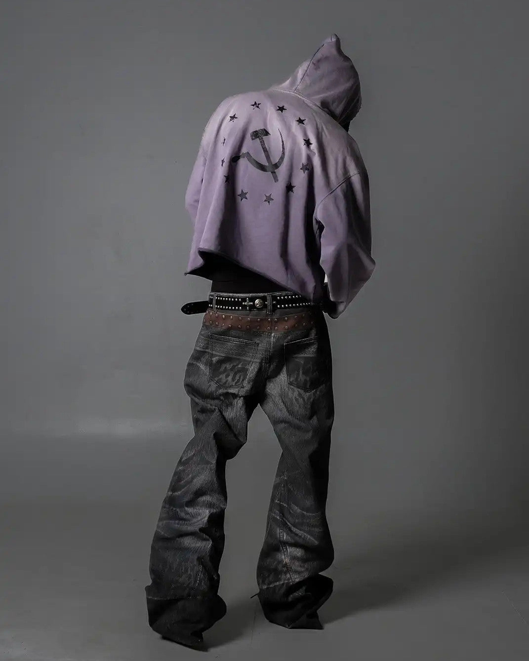 Trompe-l'Oeil Leopard Flared Jeans worn on model, image 06