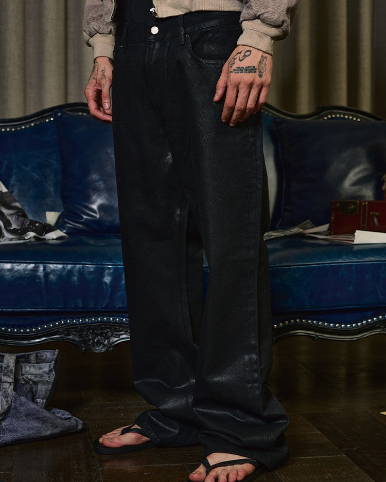 Hand-Waxed Bootcut Jeans worn on model, image 02