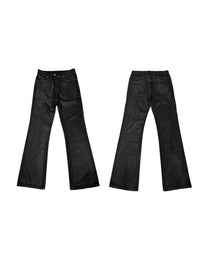 Hand-Waxed Bootcut Jeans, Black view on white background