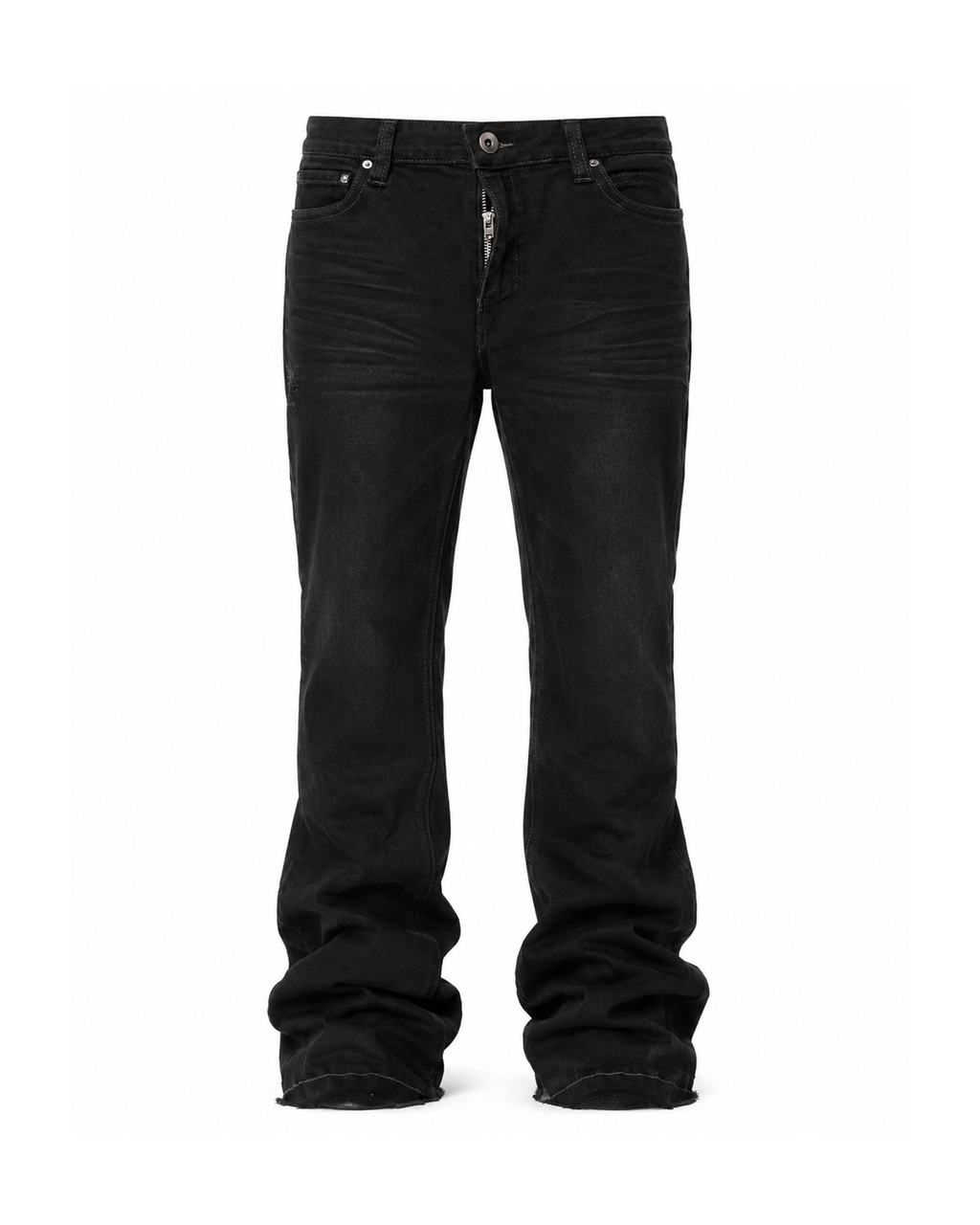 Pressed-Crease Stacked Flare Jeans product view