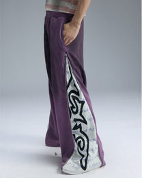 Data-Graphic Zip Panel Sweatpants worn on model, image 05