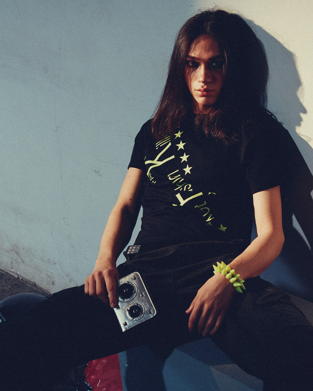 PAIKI | Diagonal Slogan &amp; Star Graphic T-Shirt styled product image 10