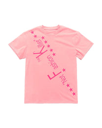 PAIKI | Diagonal Slogan &amp; Star Graphic T-Shirt - Pink product image