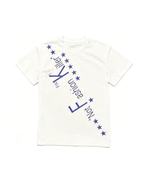 PAIKI | Diagonal Slogan &amp; Star Graphic T-Shirt - White product image