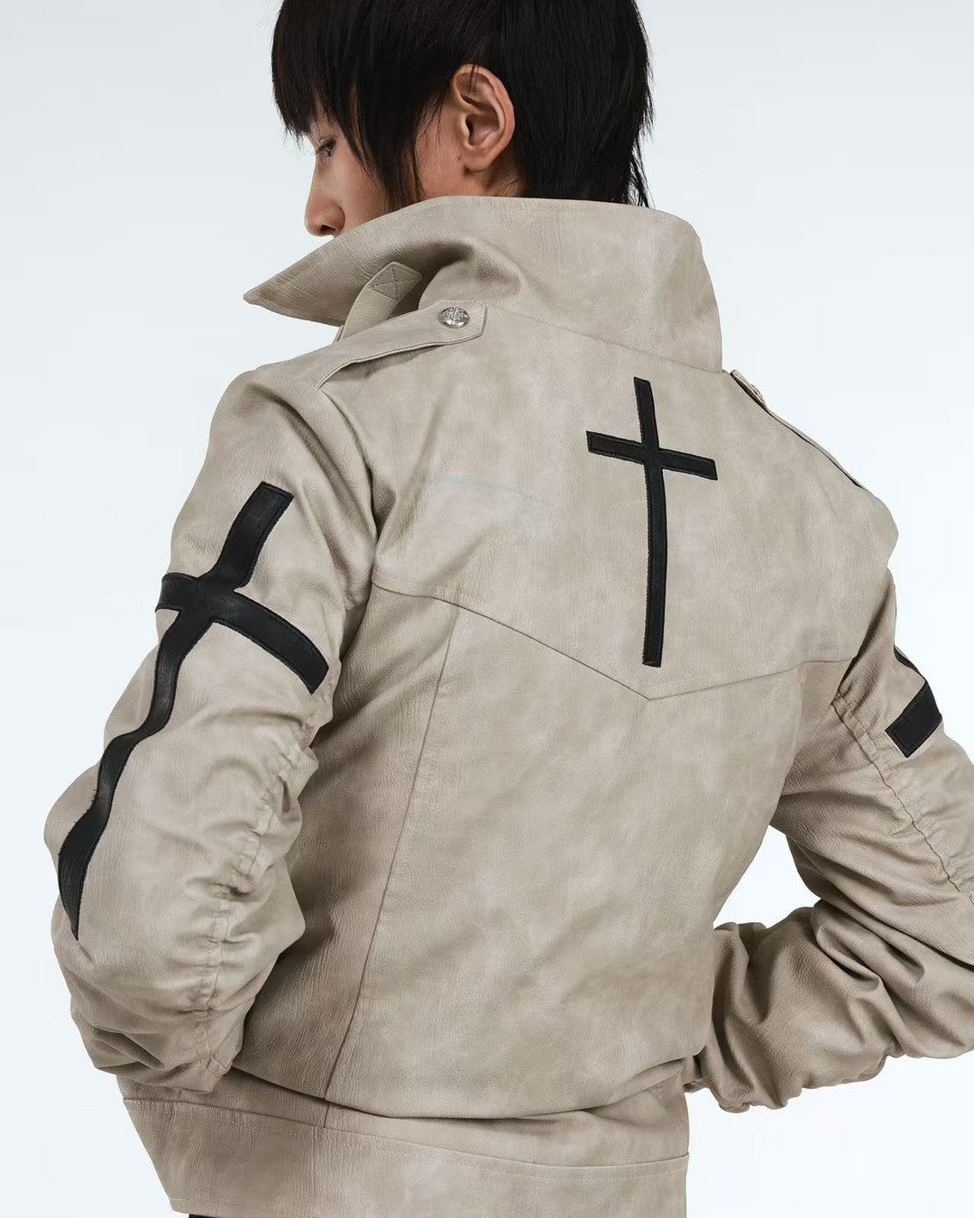 DETW | Cross Appliqué Buttoned Zip Jacket styled product image 09