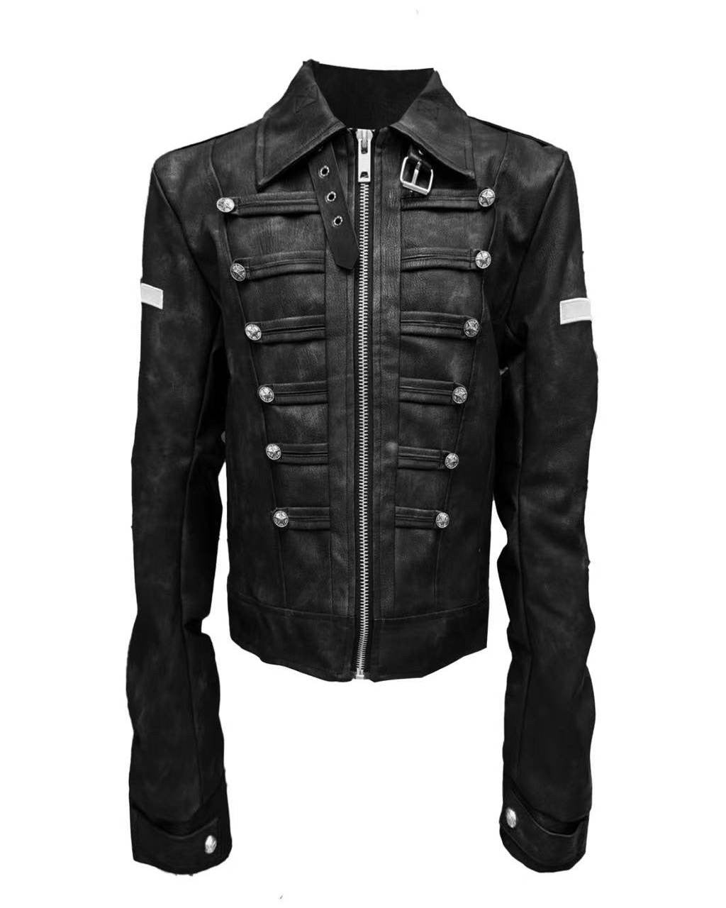 DETW | Cross Appliqué Buttoned Zip Jacket - Black Lightweight product image
