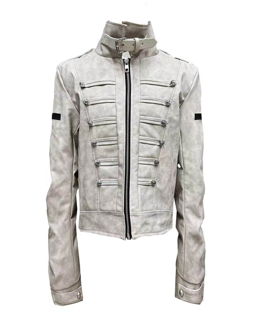DETW | Cross Appliqué Buttoned Zip Jacket - Off White Lightweight product image