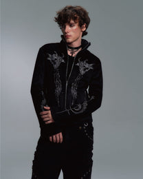 PAIKI | Skeleton Singer Flared-Cuff Zip Jacket styled product image 03