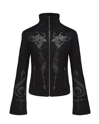 PAIKI | Skeleton Singer Flared-Cuff Zip Jacket