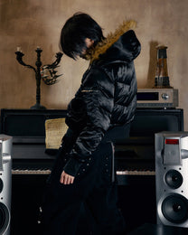 PAIKI | Oversized Hood Cropped Puffer Jacket styled product image 03