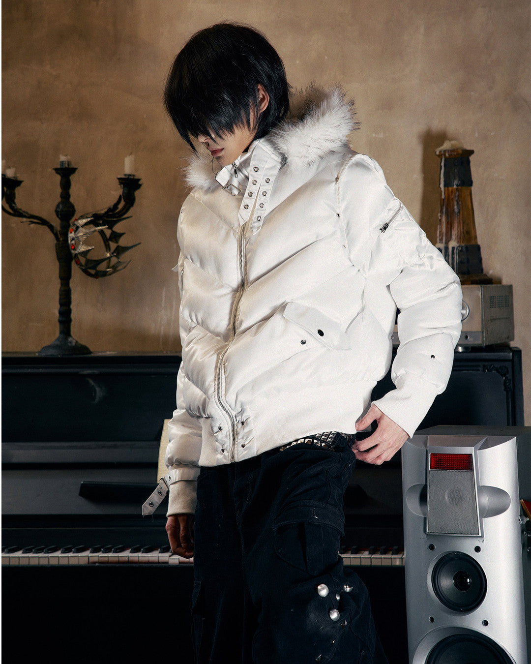 PAIKI | Oversized Hood Cropped Puffer Jacket styled product image 05