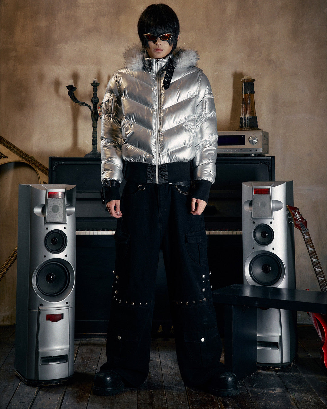 PAIKI | Oversized Hood Cropped Puffer Jacket styled product image 07