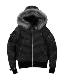 PAIKI | Oversized Hood Cropped Puffer Jacket - Black Gray product image