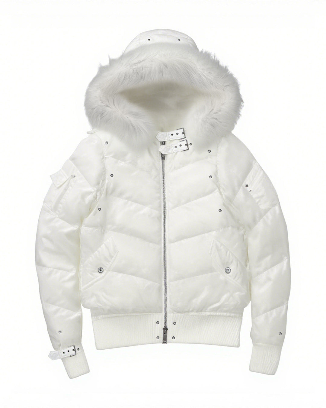 PAIKI | Oversized Hood Cropped Puffer Jacket - White White product image
