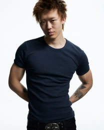 DND4DES | Slim-Fit Ribbed Crew Neck T-Shirt styled product image 01