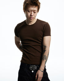 DND4DES | Slim-Fit Ribbed Crew Neck T-Shirt styled product image 03