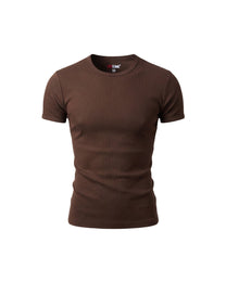 DND4DES | Slim-Fit Ribbed Crew Neck T-Shirt - Brown product image