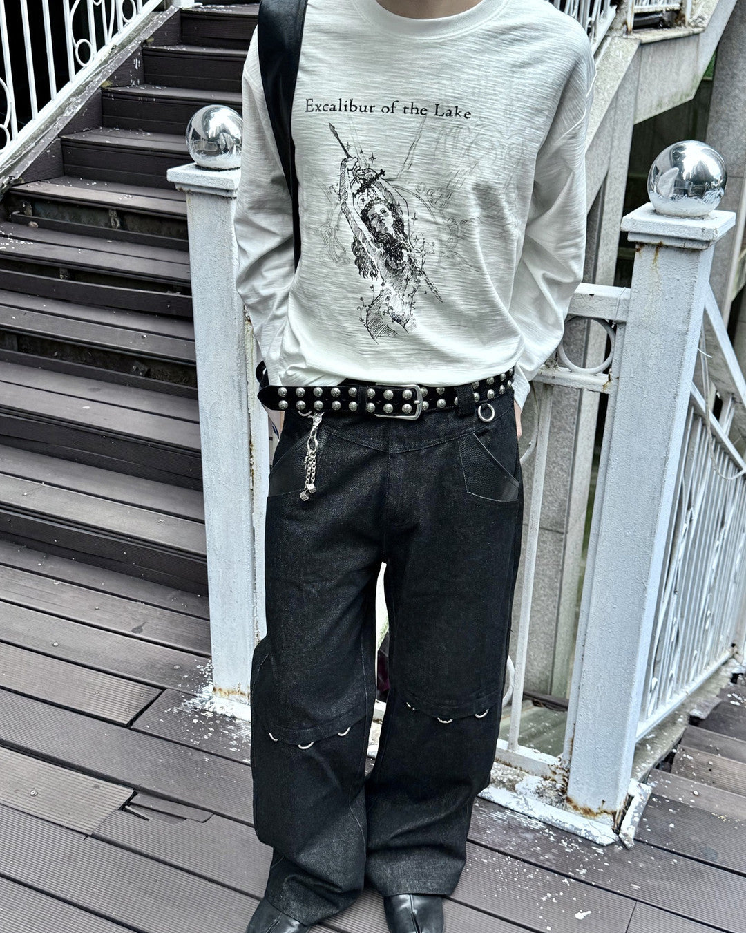 Excalibur Graphic Long-Sleeve T-Shirt worn on model, image 03
