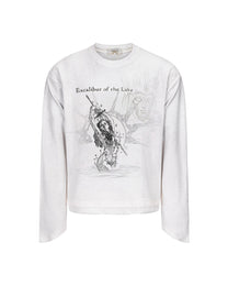 Excalibur Graphic Long-Sleeve T-Shirt, White product view on white background