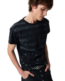 Distressed Star &amp; Stripe Graphic T-Shirt worn on model, image 01