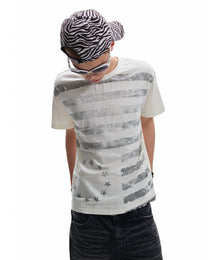 Distressed Star &amp; Stripe Graphic T-Shirt worn on model, image 03