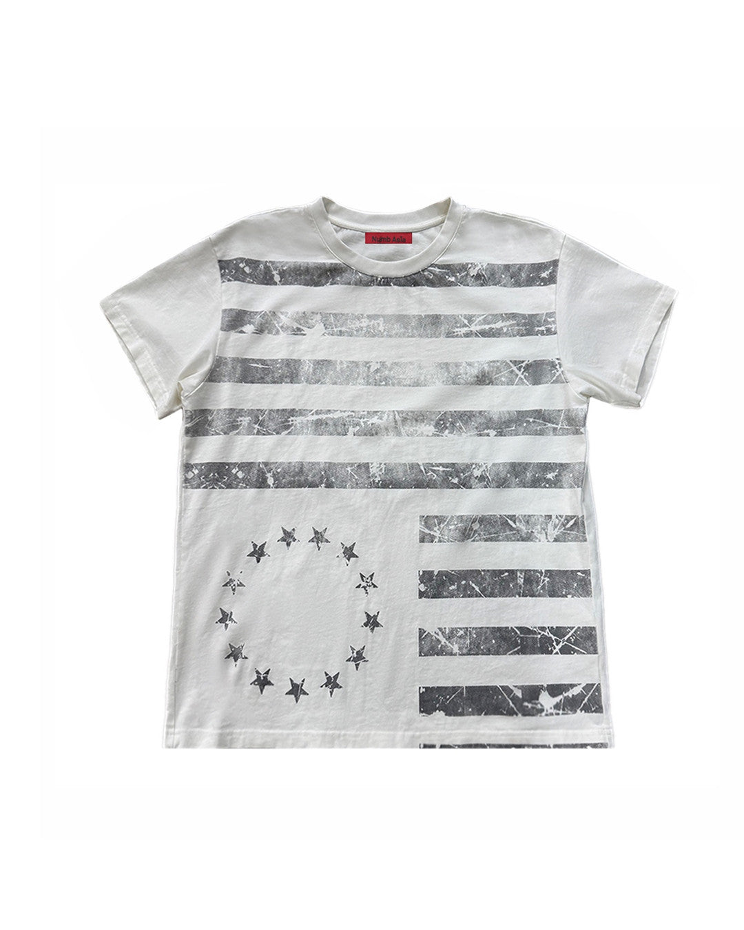 Distressed Star &amp; Stripe Graphic T-Shirt, White product view on white background