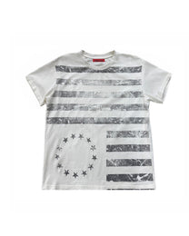 Distressed Star &amp; Stripe Graphic T-Shirt, White product view on white background