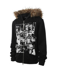 PAIKI | Rock Collage Plush-Hood Zip Hoodie