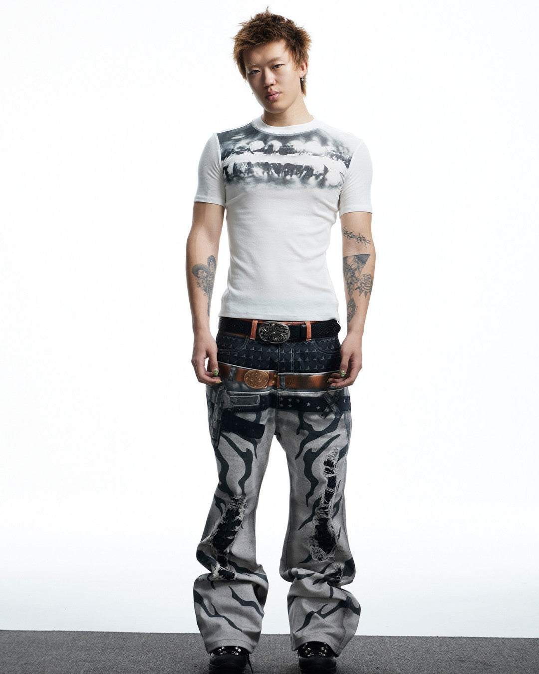 Dental X-Ray Graphic Stretch T-Shirt worn on model, image 04