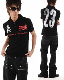 Unicorn Graphic Short-Sleeve Polo worn on model, image 01