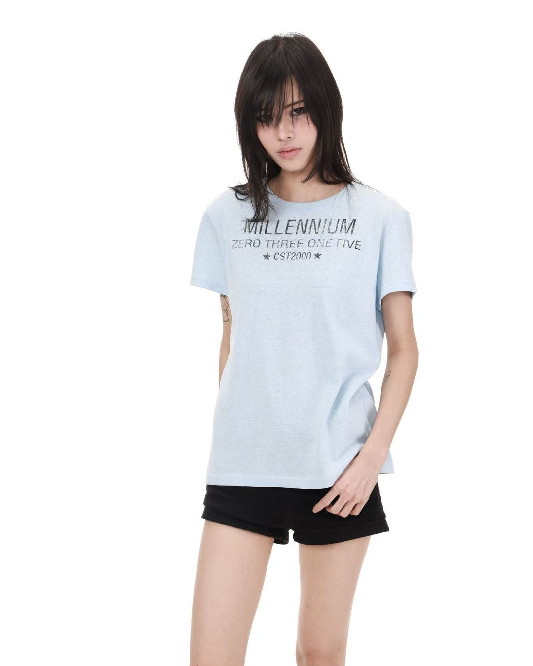 Millennium Star Slogan T-Shirt worn on model, image 05