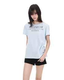 Millennium Star Slogan T-Shirt worn on model, image 05