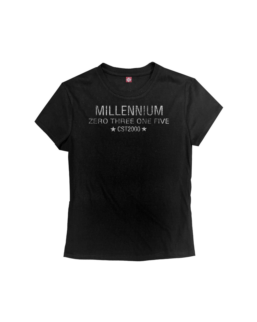 Millennium Star Slogan T-Shirt, Black product view on white background