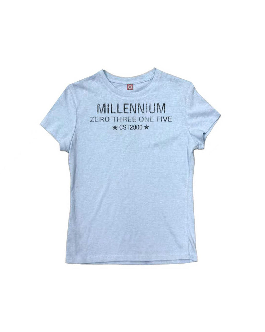 Millennium Star Slogan T-Shirt, Light Blue product view on white background