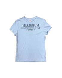 Millennium Star Slogan T-Shirt, Light Blue product view on white background