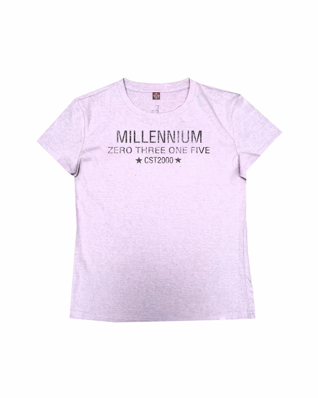 Millennium Star Slogan T-Shirt, Purple product view on white background