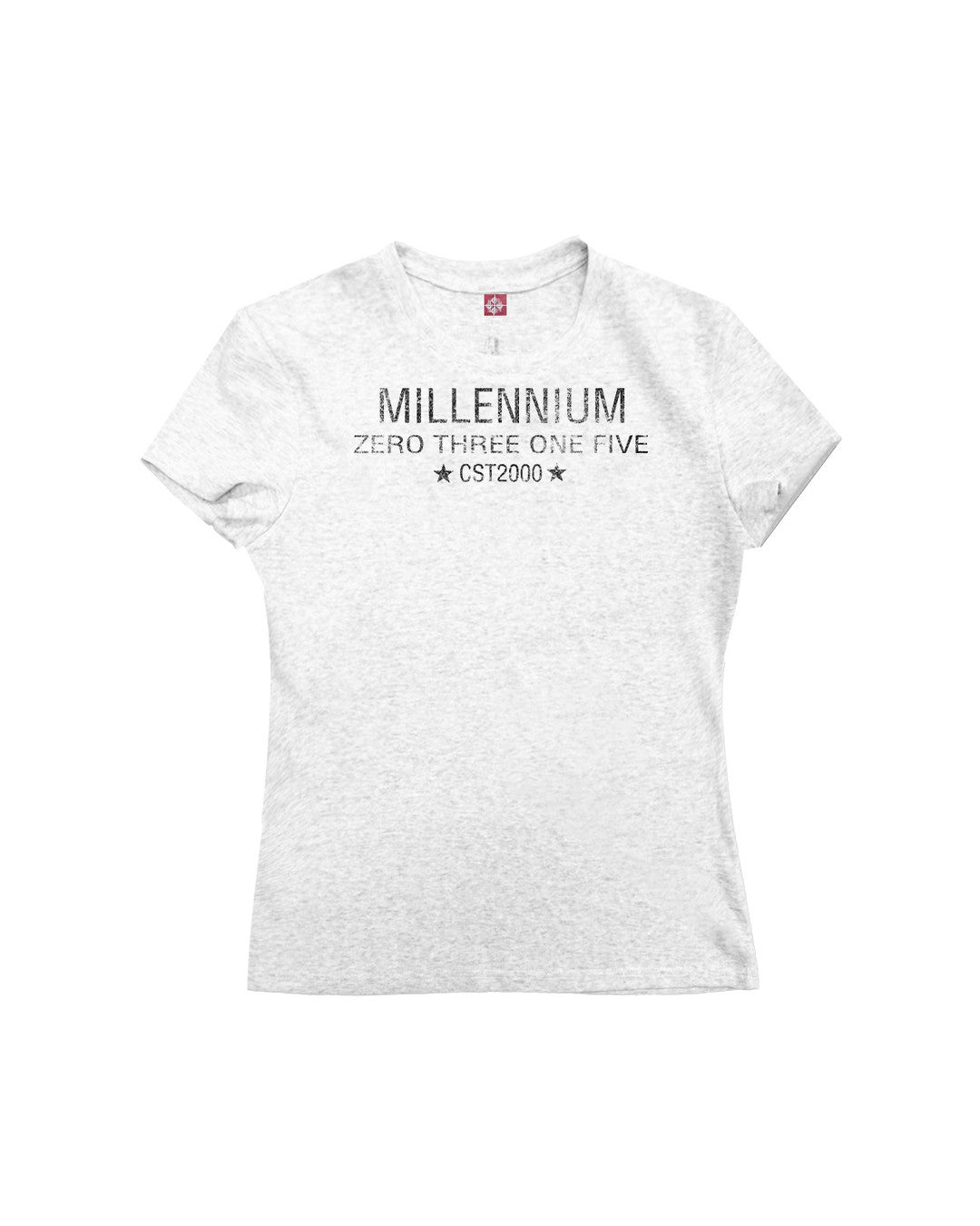 Millennium Star Slogan T-Shirt, White product view on white background