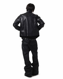 Asymmetric Pocket Cropped Zip Jacket worn on model, image 05