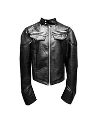 DETW | Asymmetric Pocket Cropped Zip Jacket