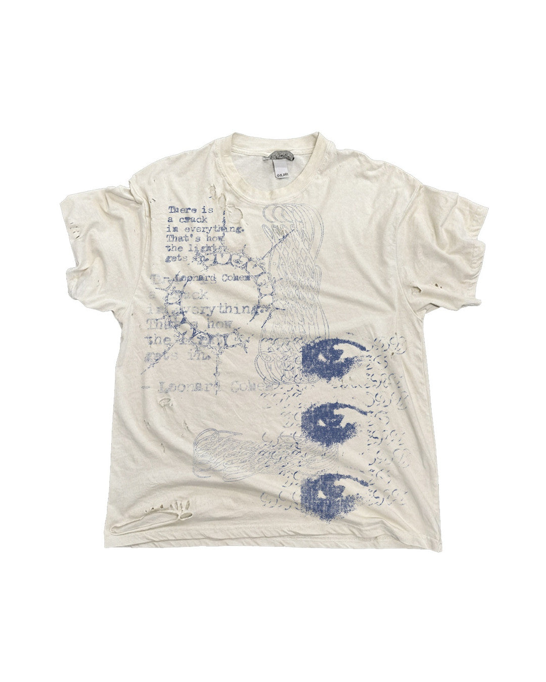 Distressed Eye Graphic T-Shirt, White product view on white background