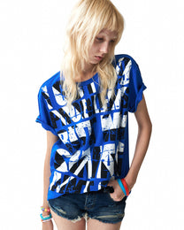 Oversized Slogan Graphic T-Shirt worn on model, image 02